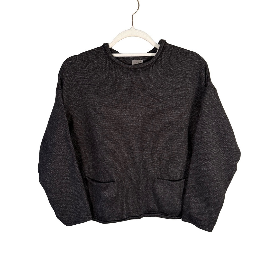 Zara Kids Charcoal Crewneck Sweater Size 9-11 Cozy Knit Minimalist Classic
